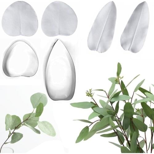 Eucalyptus Leaves Petals & Cutter Silicone Fondant Mould Cake Decor Tool Chocolate, Gumpastes Mold, Sugarcraft, Kitchen Gadgets
