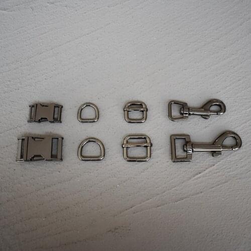 50 Sets 15/20/25mm Metal D Ring Adjuter Strap Buckle Slider Adjustment Buckle For Pet Dog Collar Necklace Handmade Gun Black
