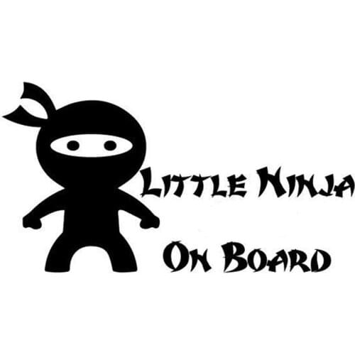 Cute Ninja Baby on Board Car Decals High Quality Car Window Decoration Personality Pvc Waterproof Decals Black/white, 19cm*10cm