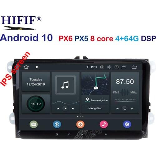 PX6 IPS DSP Android 10.0 multimedia player for VW PASSAT B6 B7 V7 Golf 5 6 BORA Tiguan Fabia Rapid Seat Leon Altea Toledo no DVD