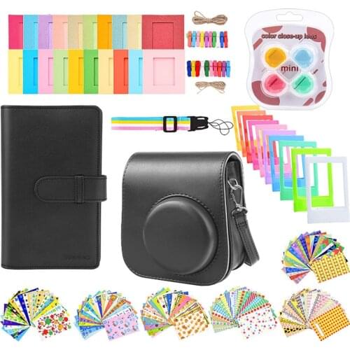 14 in 1 Accessories Kit Shoulder Bag Case Photo Frame Album Photo Album Lens Filters Stickers for Instax Mini 11