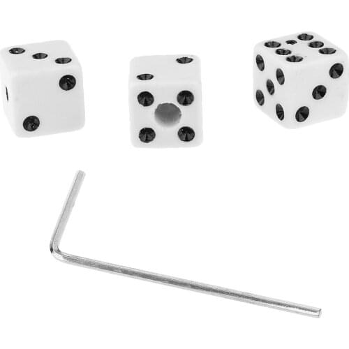 Set of 3 Black & White Dice Shape Control Knobs For Electric Guitars