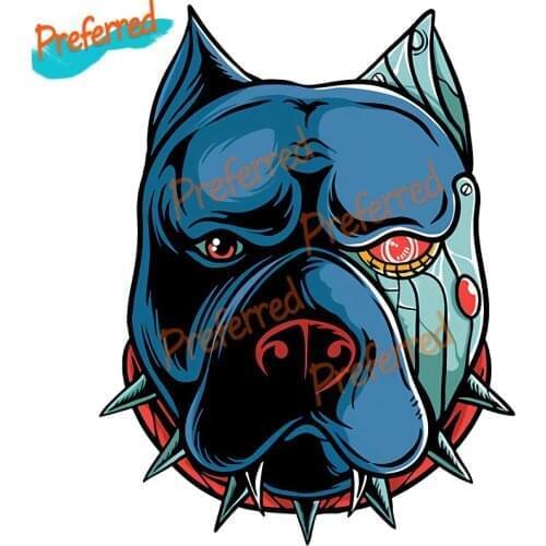 Pitbull Personality Robot Stickers Robot Dog Cartoon Creativity Motorcycle Car Stickers Decal Funny Car Accessories Decoration