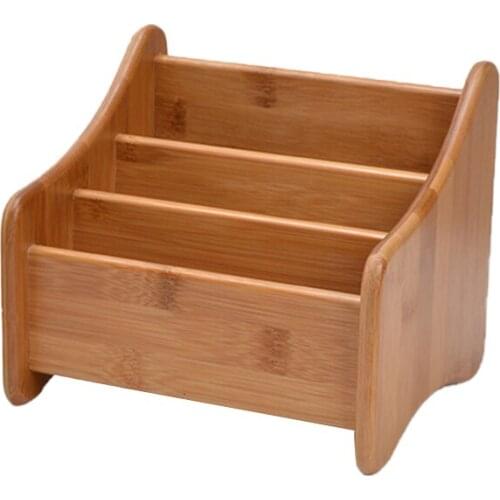 Desk Remote Control Holder Bamboo Storage Box Pen Key Collection Cosmetics Organizer Storage Boxes For Home Office