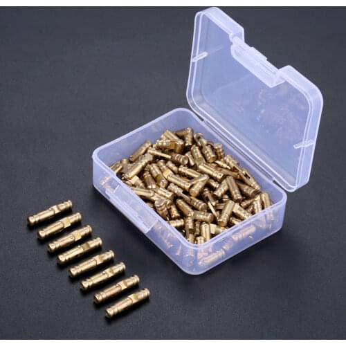 100pcs/1box Invisible Concealed Barrel Hinges + Storage Box Pure Copper Brass Hinge Mount Jewelry Box Hardware Cabinet 4*20mm