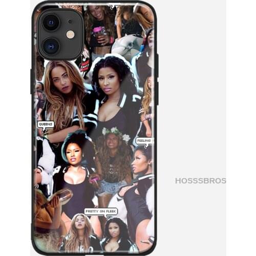 Nicki minaj beyonce collage soft silicone glass smooth Phone case shell cover for iPhone 6 6s 7 8 Plus X XR XS 11 Pro Max