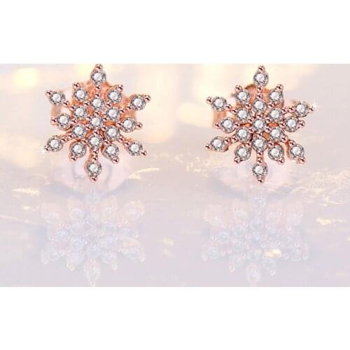 925 New Snowflake Simple Temperament Fashion Earrings High-end Elegance Style For Women Exquisite Jewelry Accessories Wholesale
