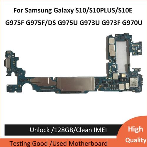 Original Motherboard For Samsung Galaxy S10 Plus G975F G975FD G975U S10E G970U G970F/DS G970F 128GB Unlocked Clean imei
