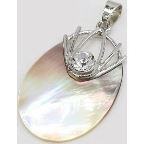 Natural Shell Pendants Necklace Accessories Irregular Shape Black Shell Artificial Diamond Charms For Jewelry Making Bracelet