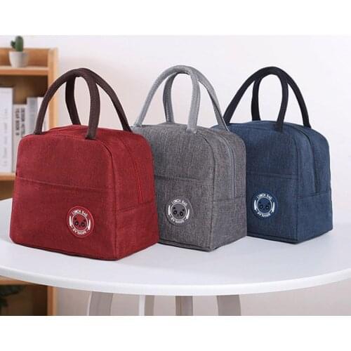 Q1Pcs Portable Lunch Bag Waterproof Zipper Bento Pouch Thermal Oxford Lunch Bags For Women Convenient Lunch Box Tote Food Bags