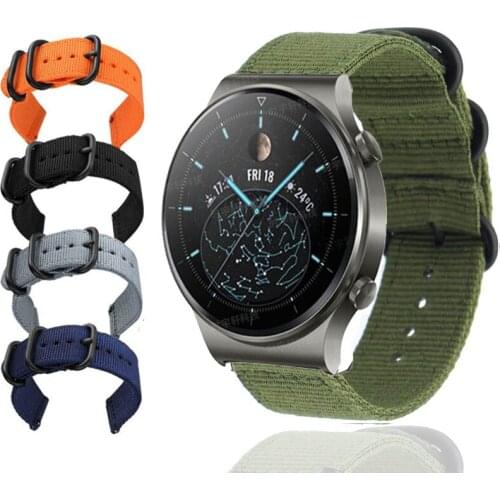 22mm Nylon Sport Strap Band For Huawei Watch GT 2 Pro Canvas Watchband Bracelet For Huawei GT／GT 2E／2 46mm／Honor Magic Wristband