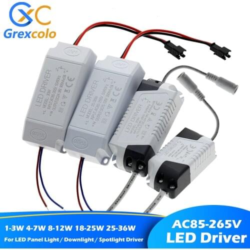 LED Driver 1-3W 4-7W 8-12W 18-25W 25-36W AC85-265V Lighting Transformer For LED Panel Light / Downlight / Spotlight Driver