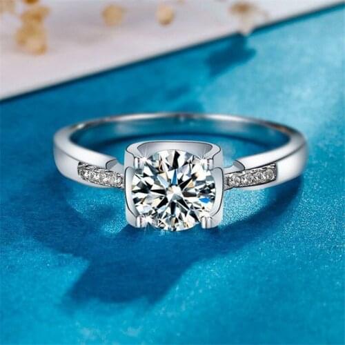 T Classic 2 ct Excellent Cut D Color Pass Diamond Test Moissanite 4 Claw Cow Head Ring 925 Silver Engagment Moissanite Jewelry