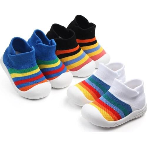 Tennis Shoes Sneakers Girls Rainbow Shoes Mesh Kids Footwear Toddler Stripes Chaussure Zapato Casual Shoes
