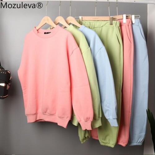 Mozuleva New 2020 Autumn Women sweater 2 Piece Sets Long Sleeve Sportwear Pullover Sweater And Pant Suit 2 PCS Outfits 6 colors