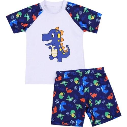 2-12Y Kids Baby Boys Swimwear Children Cartoon Printed Swimming Bathing Suits Two Pieces Swimsuit 2021 Summer Boys Beachwear