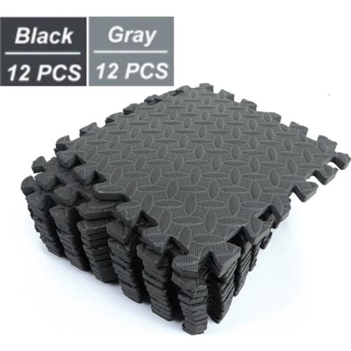12PCS 30*30cm Sports Protection Gym Mat EVA Leaf Grain Floor Mats Yoga Fitness Non-Slip Splicing Rugs Thicken Shock Room Workout