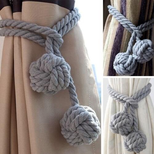2pcs/1Pair Handmade Curtain Rope Tie Backs Ball Tiebacks Home Decor Holdbacks 130cm