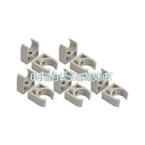 25mm Diameter PPR Tube Pipe Clamps Clips Connectors Gray 10pcs