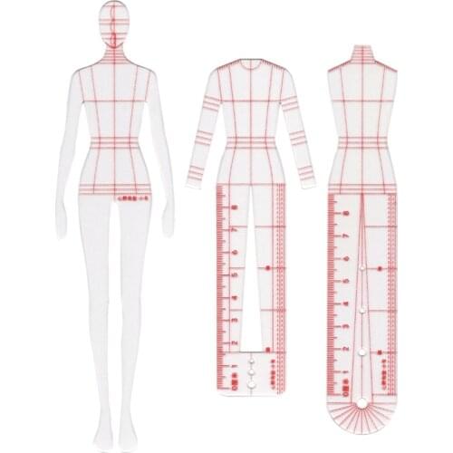3pcs/set Clothing design drawing patchwork rulers sewing/quilting ruler/Tailor ruler/Measuring tools Cloth sheet making template