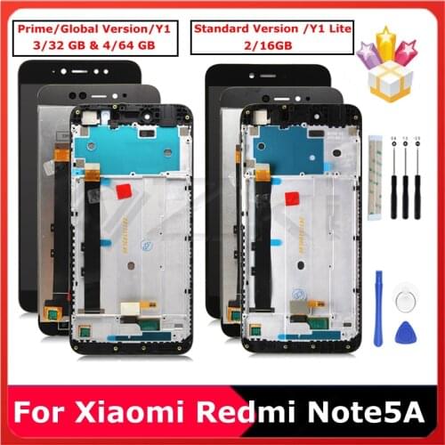 5.5"For XIAOMI Redmi Note 5A Standard Touch Screen Y1 Lite Note 5A Prime Y1 IPS LCD Display Digitizer Assembly Replacement Parts