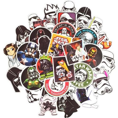 50Pcs/set Star Wars Waterproof Stickers For Car Styling Bike Motorcycle Laptop Travel Luggage Cool Funny Sticker Bomb JDM Decals
