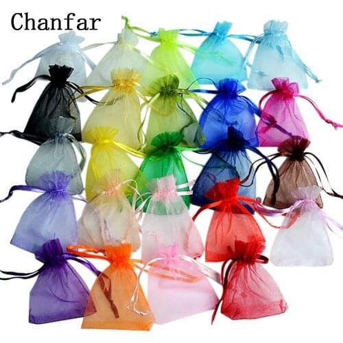 50pcs/lot 24 Colors Organza Bags 7x9 9x12 10x15 13x18CM Jewelry Packaging Bags Wedding Gift Storage Drawstring Pouches Wholesale