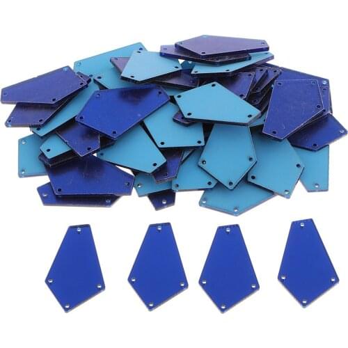 50x Irregular Sew On Acrylic Mirror Rhinestones Shiny Strass with Hole