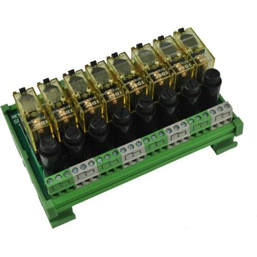 8 Channel 1 SPDT DIN Rail Mount IDEC RJ1S with fuse Interface Relay Module
