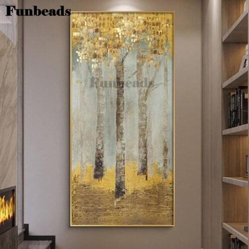 Diamond painting full square round drill Abstract Golden Wealthy Tree 5d diy diamond embroidery icon plant Aesthetic art,FF4024