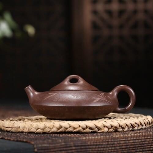 Authentic masters all hand undressed ore purple mud carved painting request of pot of kung fu tea tea set gift