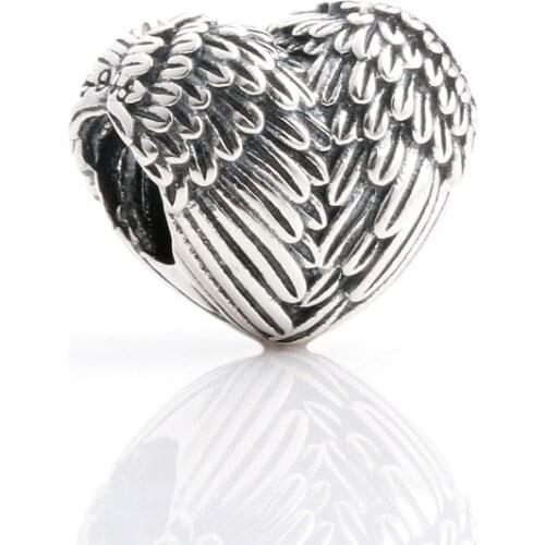 Bewill Genuine 925 sterling silver Angel Wing Beads fit original bracelet DIY Jewelry
