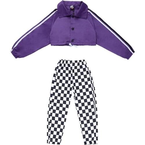 Kids loose Ballroom Shirt Pants dancing Stage Outfits Girls Competitions Modern Jazz Hip Hop dance Clothing Street wear Costumes