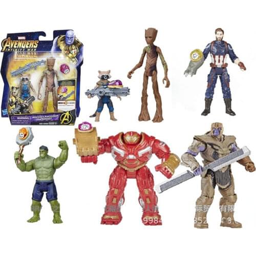 Tree Man Groot Set Hasbro Marvel Guardians Galaxy Rocket Raccoon Iron Man Hulk Black Widow Action Figure Model