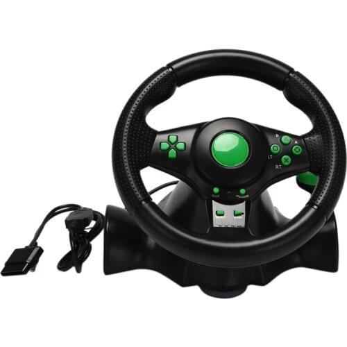 Racing Game Steering Wheel For 360 Ps2 For Ps3 Computer Usb Car Steering-Wheel 180 Degree Rotation Vibration With Pedals