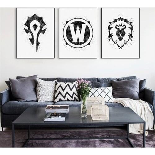 HAOCHU World of Warcraft Painting Watercolor Canvas Background Art Print Wall Picture Living Room Restaurant Corridor Decoration