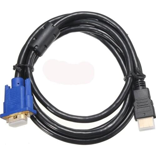 HDTV 1.8M HDMI Male to VGA adapter Cable connector cable for PC TV Black
