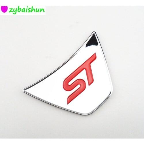 Hot Sport St Logo Steering Wheel Sequins Sticker ABS Chrome for Ford Fiesta Ecosport Door Removal 2009-2015 Auto accessories