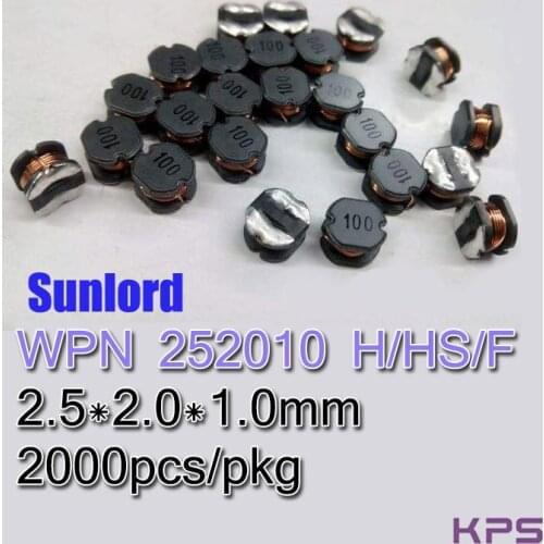 WPN 252010 Wire Wound SMD Power Inductor Phones 3C 5G AI EMI TV Video Audio Computer Navigation VR AR Servers HDD Blue-ray DVD