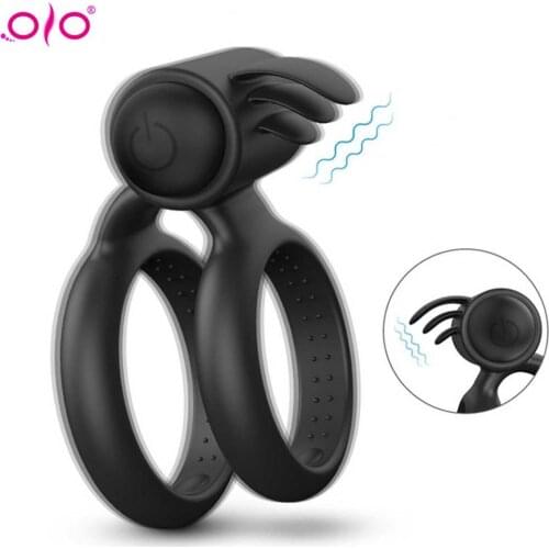 OLO Penis Ring Elastic Scrotal Binding Delay Ejaculation Clitoris Stimulation Male Chastity Device Cock Ring Sex Toys for Men