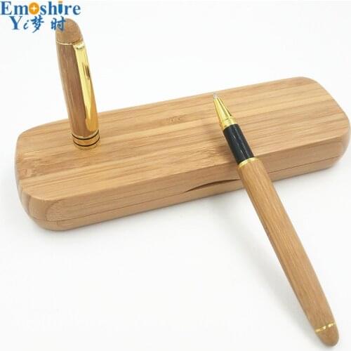 Best Bamboo Fountain Pen set Bamboo Signature Pen Bamboo Stationery Roller Ball Pen Pencil Case Custom LOGO Wholesale P186