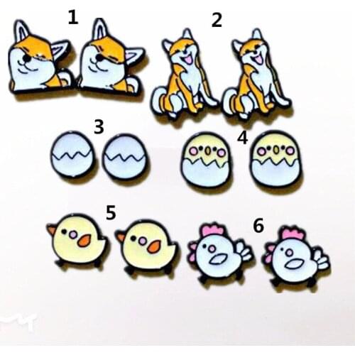 Dog Chick Fashion Anime Cartoon Earring Cute Animal Stud Earrings Women Girls Jewelry Party Birthday New Gifts