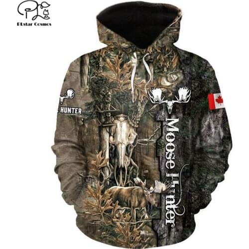 Moose CA Hunting 3d printed hoodies women for men Casual Sweatshirt autumn zipper hoodies Harajuku tops Drop shipping
