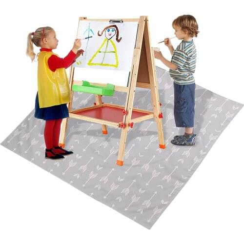 [Mumsbest] Washable Highchair Splat Floor Mat- Anti-Slip Silicone Spot Splash Mess Mat Food Catcher Art Craft Leak Non-Slip Pad