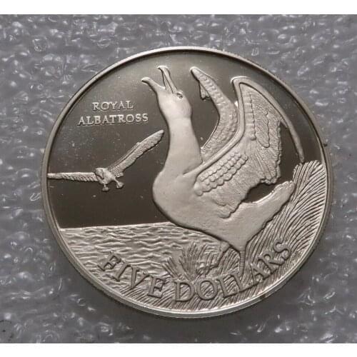 Real Rare Silver Original Coin CollectionNew Zealand 1998 5 Yuan Exquisite Birds