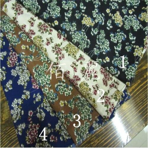 Small Floral Printed Fabric Thin Non-transparent Soft Micro Elastic Handmade Fabric New Style/1m