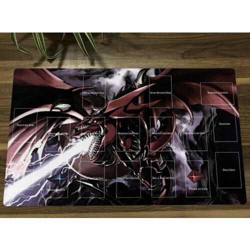 New Yu-Gi-Oh! Playmat Slifer the Sky Dragon CCG TCG Mat Trading Card Game Mat Mouse Pad With Zones + Free Bag Gift