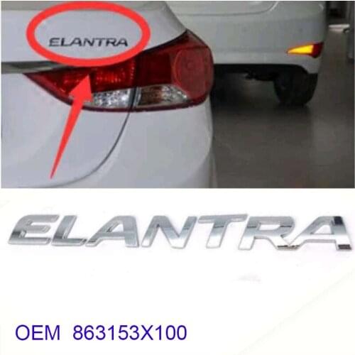 For Piece New Styling Word For ELANTRA Car ABS Chrome 3D Letter Emblem Rear Trunk Badge Tailgate Sticker Logo