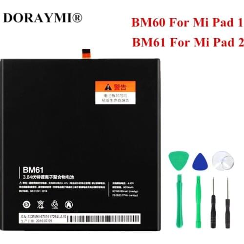 New Original BM60 BM61 Table Battery for Xiaomi Pad 1 2 MiPad 1 Mi Pad 2 Replacement Bateria +Free Tools