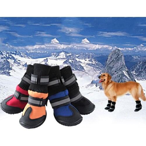 Pet Dog Shoes For Sports Mountain Wearable For Pets PVC Soles Waterproof Reflective Dog Boots Perfect For Pet Dog